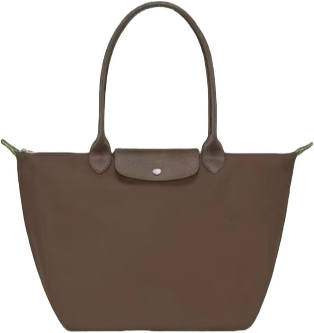 Women's Nylon Tote Bag, Large Capacity Waterproof Shoulder Bags, Spacious Handbag with Metal Zipper & Compartments