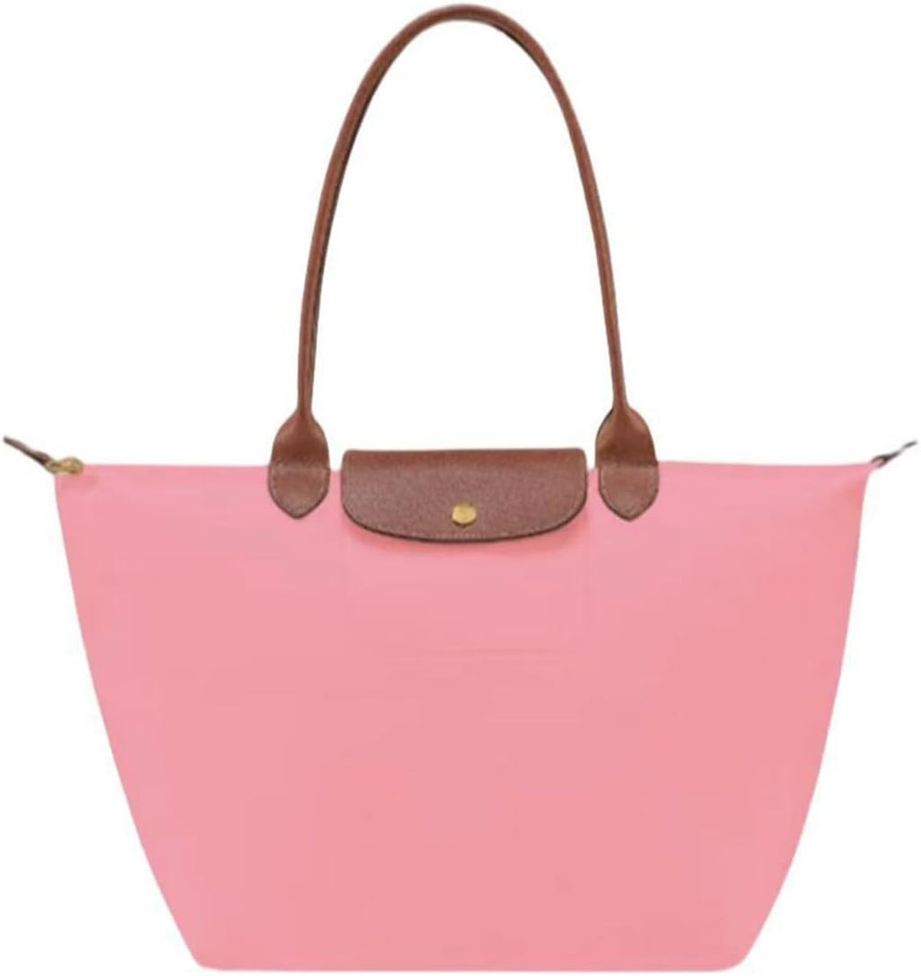 Women's Nylon Tote Bag, Large Capacity Waterproof Shoulder Bags, Spacious Handbag with Metal Zipper & Compartments