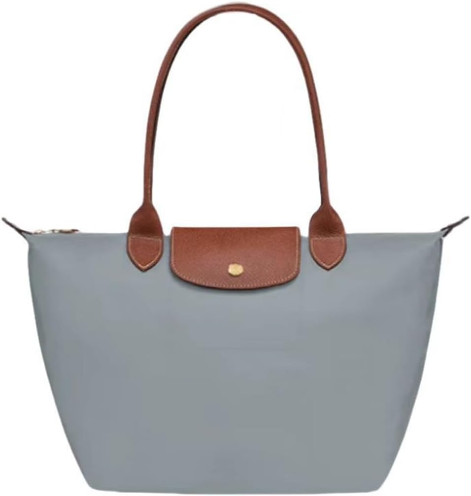 Women's Nylon Tote Bag, Large Capacity Waterproof Shoulder Bags, Spacious Handbag with Metal Zipper & Compartments