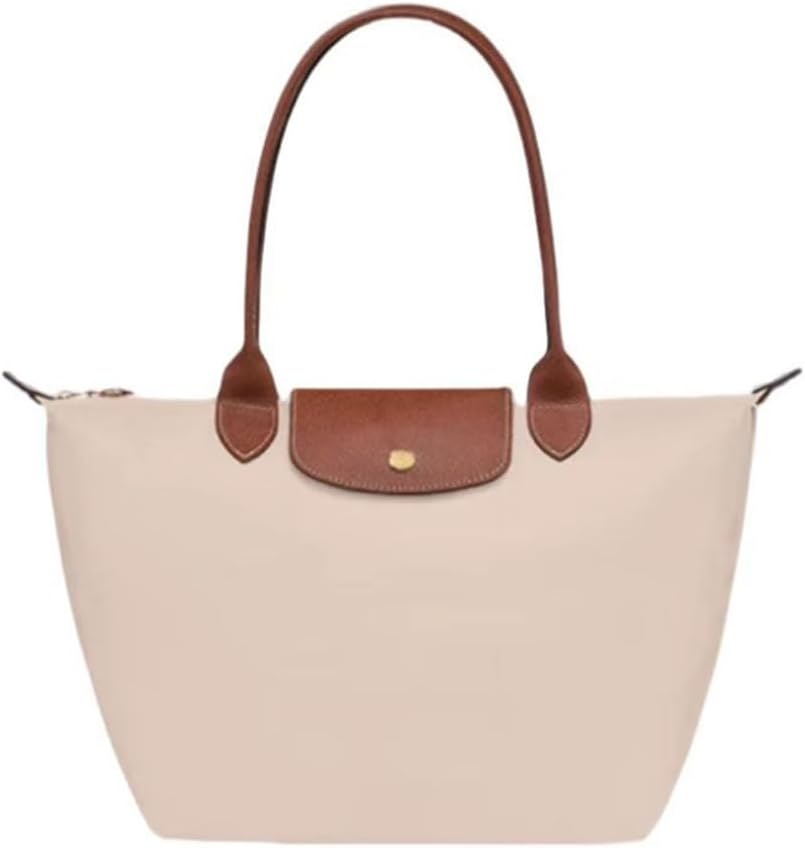 Women's Nylon Tote Bag, Large Capacity Waterproof Shoulder Bags, Spacious Handbag with Metal Zipper & Compartments