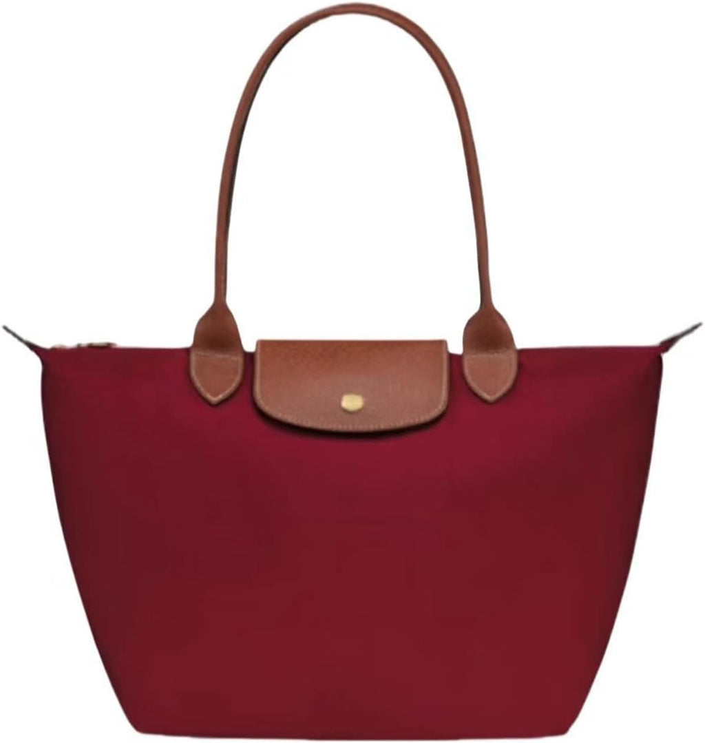 Women's Nylon Tote Bag, Large Capacity Waterproof Shoulder Bags, Spacious Handbag with Metal Zipper & Compartments