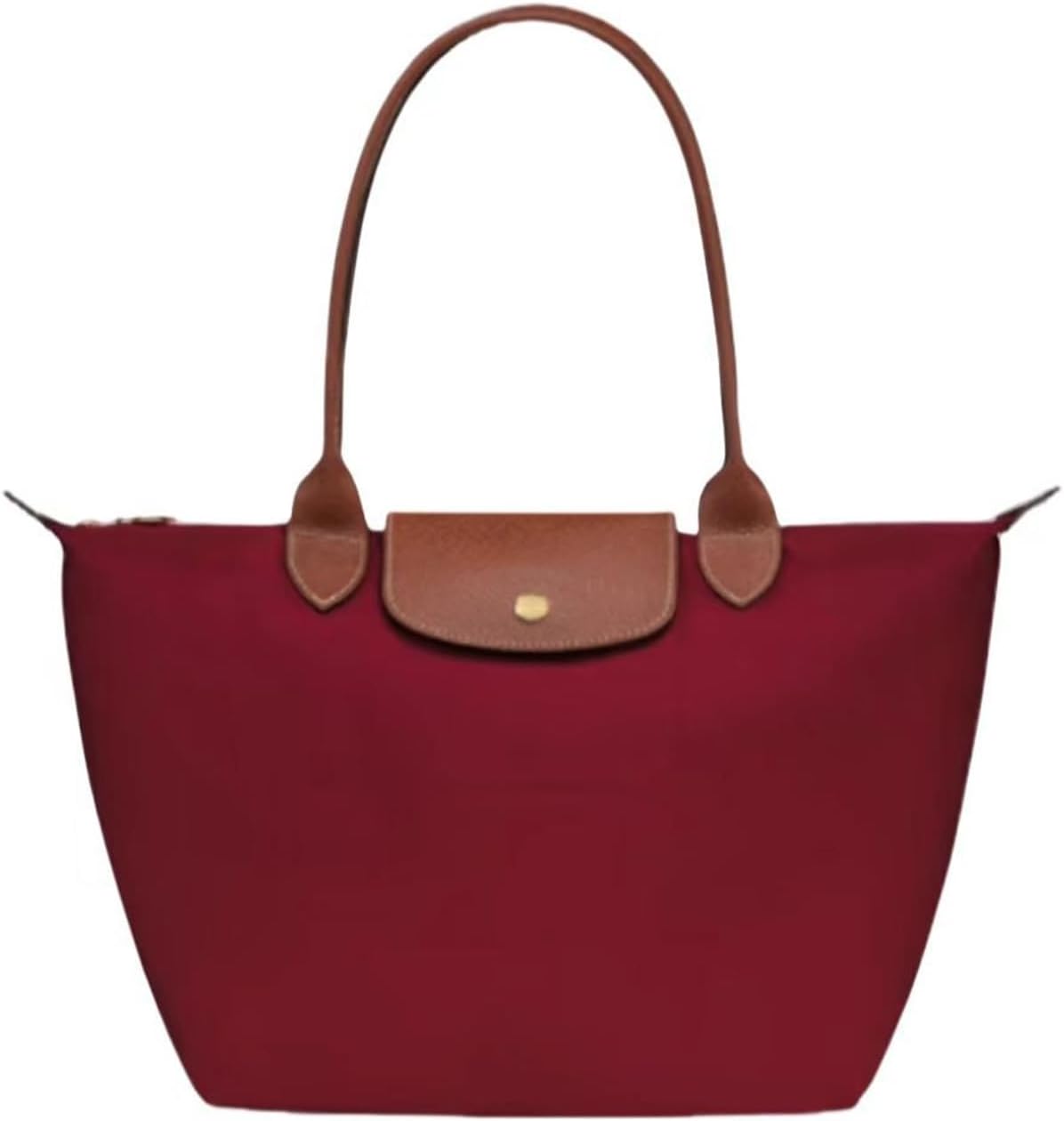 Women's Nylon Tote Bag, Large Capacity Waterproof Shoulder Bags, Spacious Handbag with Metal Zipper & Compartments