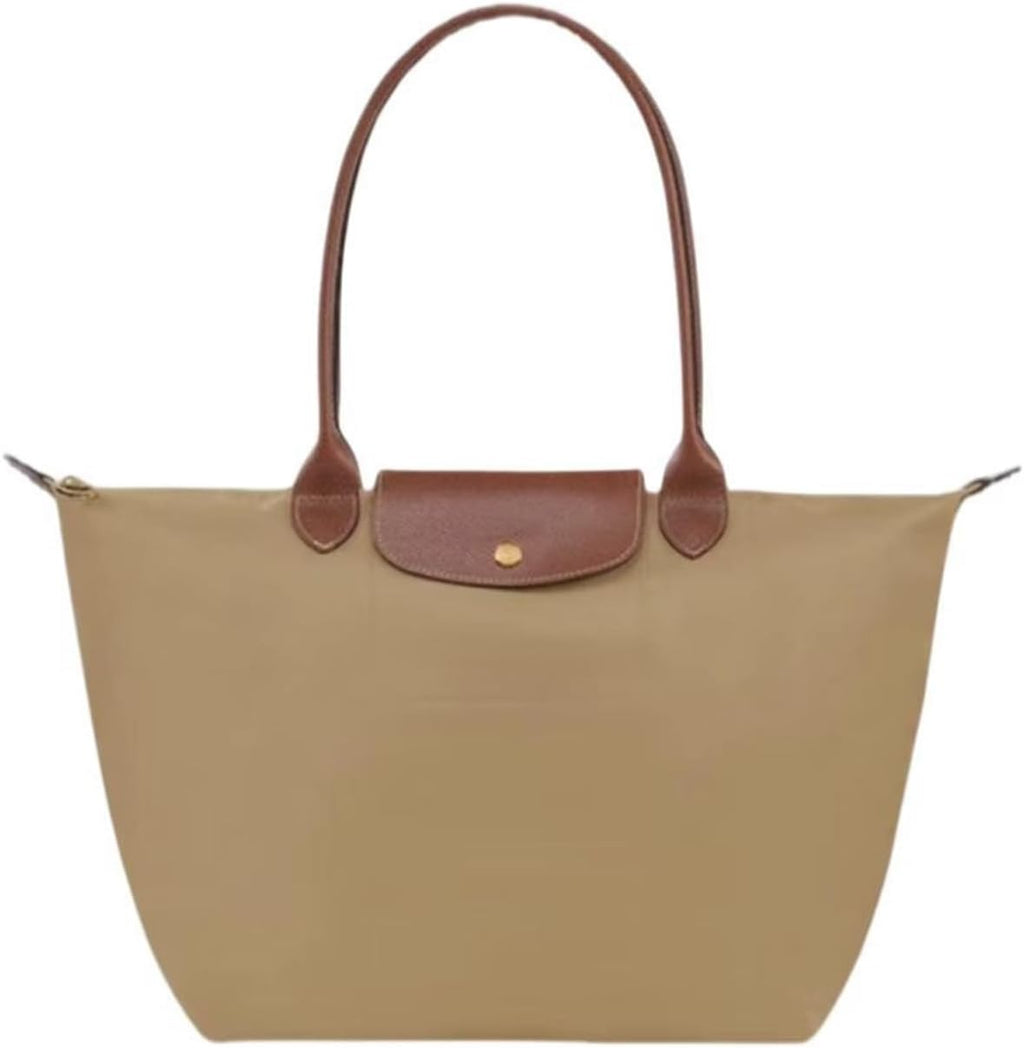 Women's Nylon Tote Bag, Large Capacity Waterproof Shoulder Bags, Spacious Handbag with Metal Zipper & Compartments