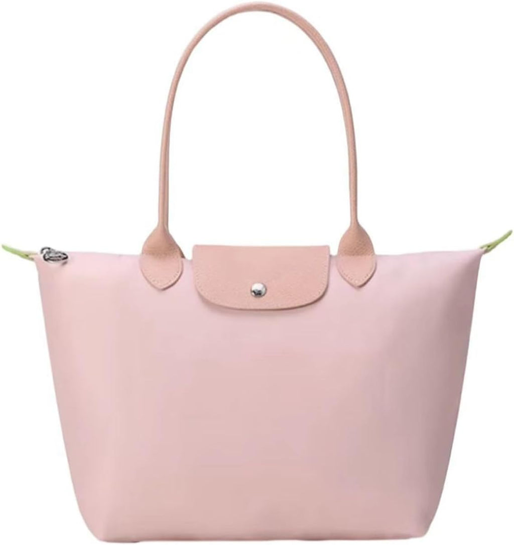 Women's Nylon Tote Bag, Large Capacity Waterproof Shoulder Bags, Spacious Handbag with Metal Zipper & Compartments