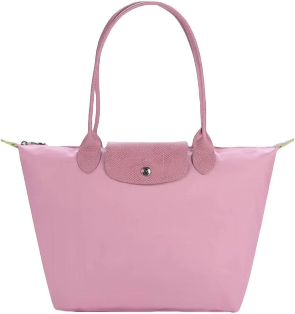 Women's Nylon Tote Bag, Large Capacity Waterproof Shoulder Bags, Spacious Handbag with Metal Zipper & Compartments