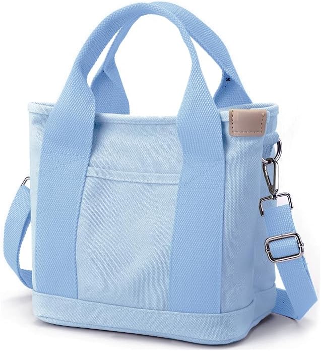 Small Tote Bag with Zipper Tote Bag for Women Canvas Crossbody Bag Shoulder Bag Satchel Hobo Bag Messenger