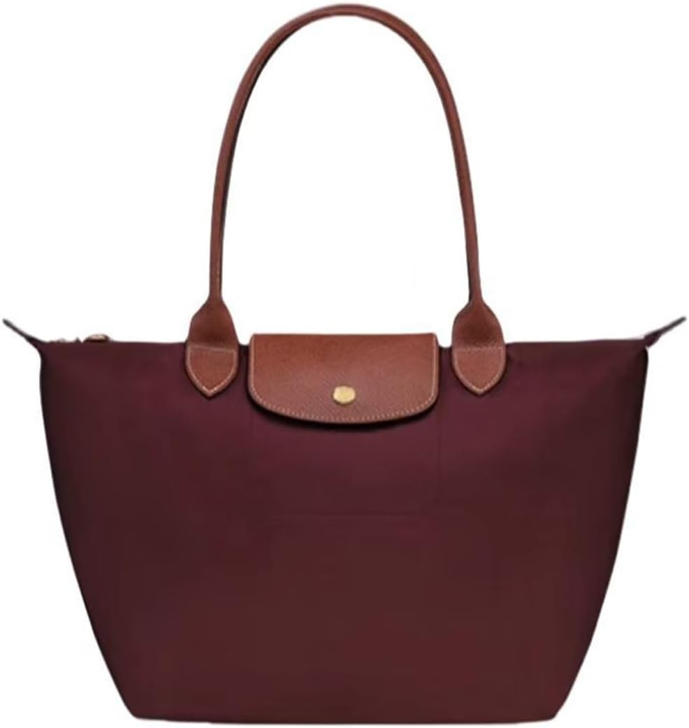 Women's Nylon Tote Bag, Large Capacity Waterproof Shoulder Bags, Spacious Handbag with Metal Zipper & Compartments