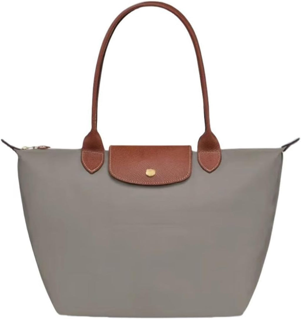 Women's Nylon Tote Bag, Large Capacity Waterproof Shoulder Bags, Spacious Handbag with Metal Zipper & Compartments