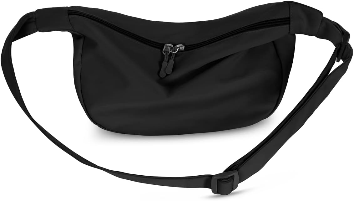 Crossbody Sling Bag for Women Men Trendy, Crescent Bag with Adjustable Strap, 2 Zippers Lightweight