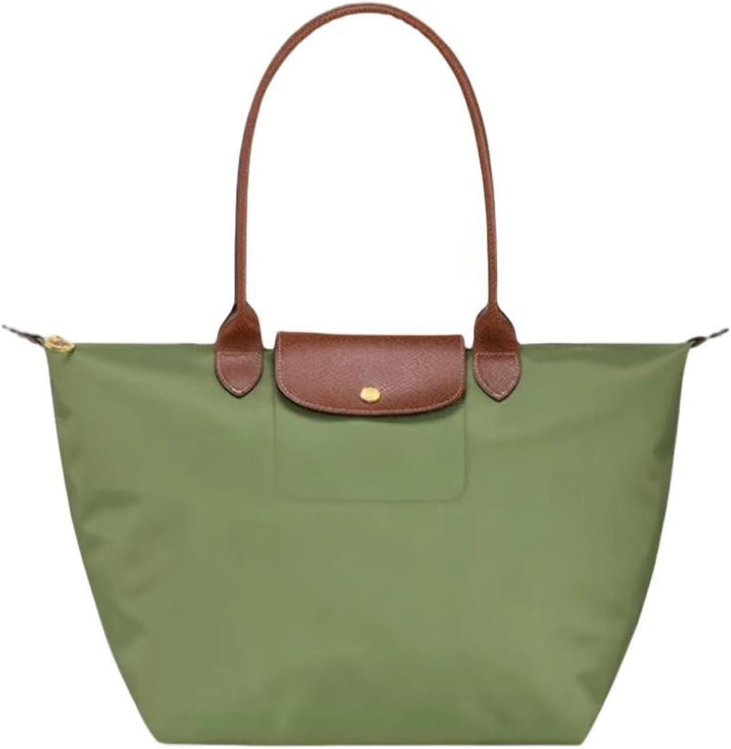 Women's Nylon Tote Bag, Large Capacity Waterproof Shoulder Bags, Spacious Handbag with Metal Zipper & Compartments