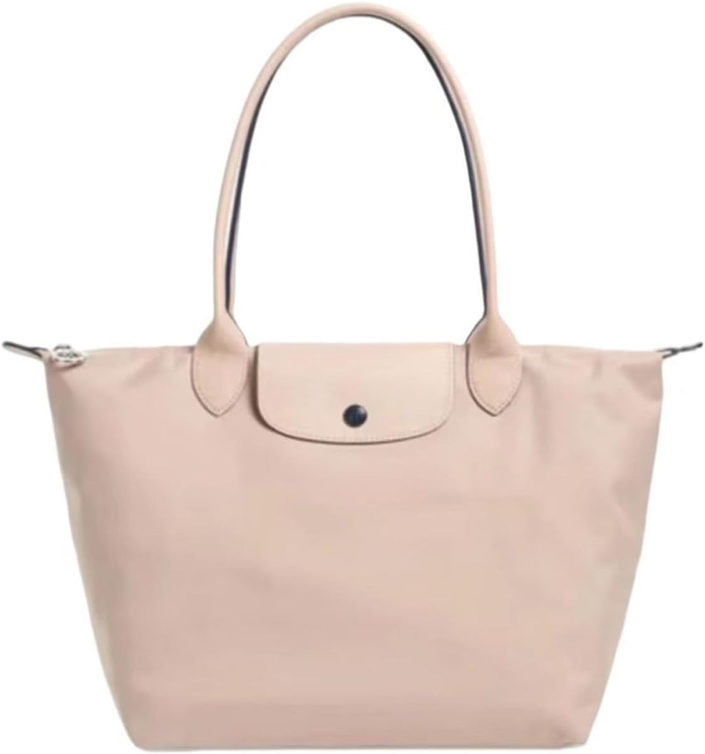 Women's Nylon Tote Bag, Large Capacity Waterproof Shoulder Bags, Spacious Handbag with Metal Zipper & Compartments