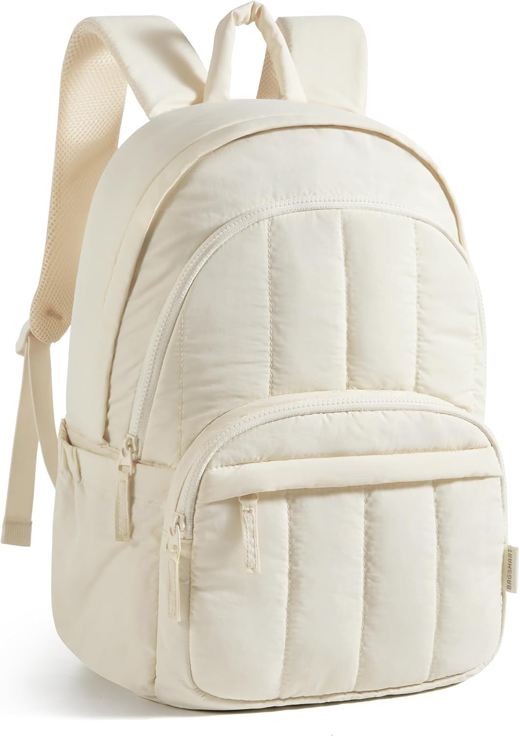 Womens Backpack Small Travel Laptop Backpack for Women, Quilted College Laptop Bookbag, Work Back Pack for Women, Cute Computer Water-Resistant Casual Daypack, Puffer Camel