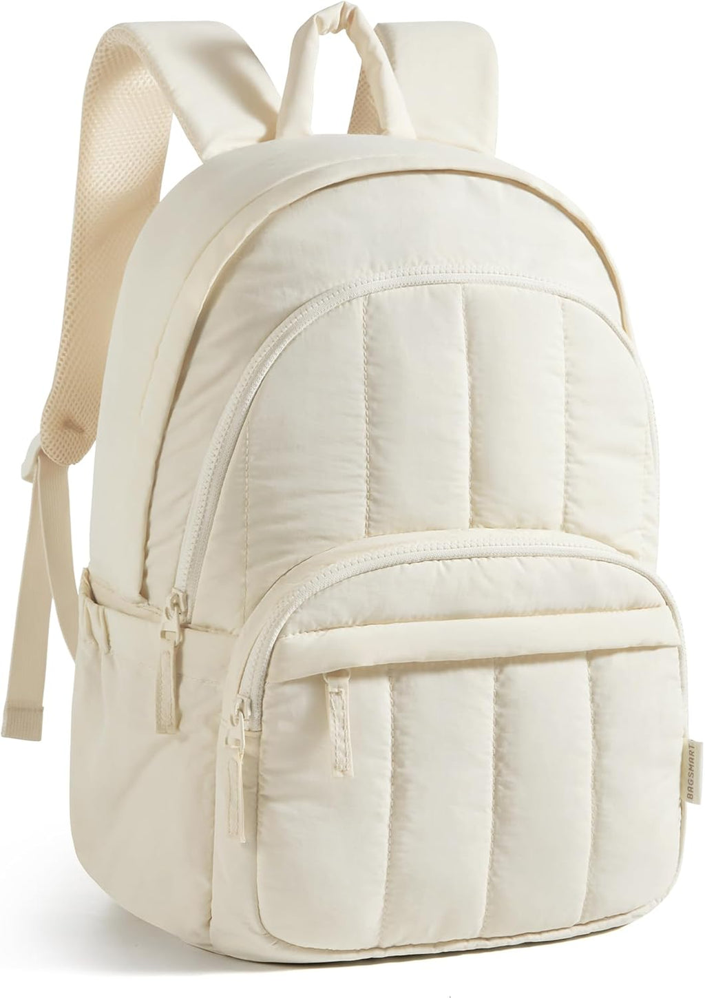 Womens Backpack Small Travel Laptop Backpack for Women, Quilted College Laptop Bookbag, Work Back Pack for Women, Cute Computer Water-Resistant Casual Daypack, Puffer Camel