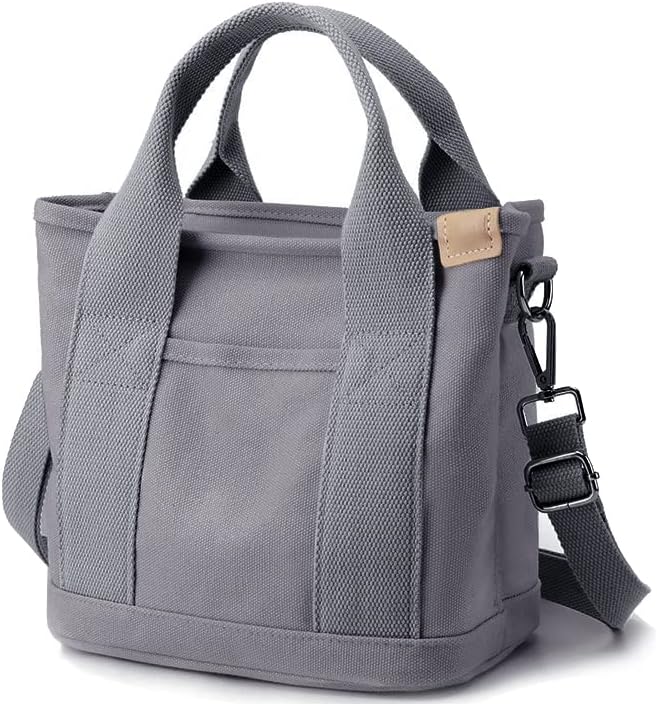 Small Tote Bag with Zipper Tote Bag for Women Canvas Crossbody Bag Shoulder Bag Satchel Hobo Bag Messenger