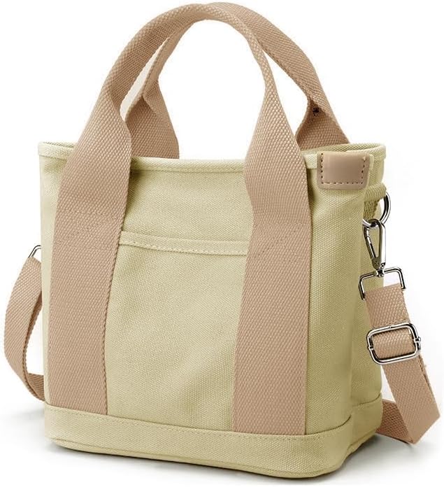Small Tote Bag with Zipper Tote Bag for Women Canvas Crossbody Bag Shoulder Bag Satchel Hobo Bag Messenger