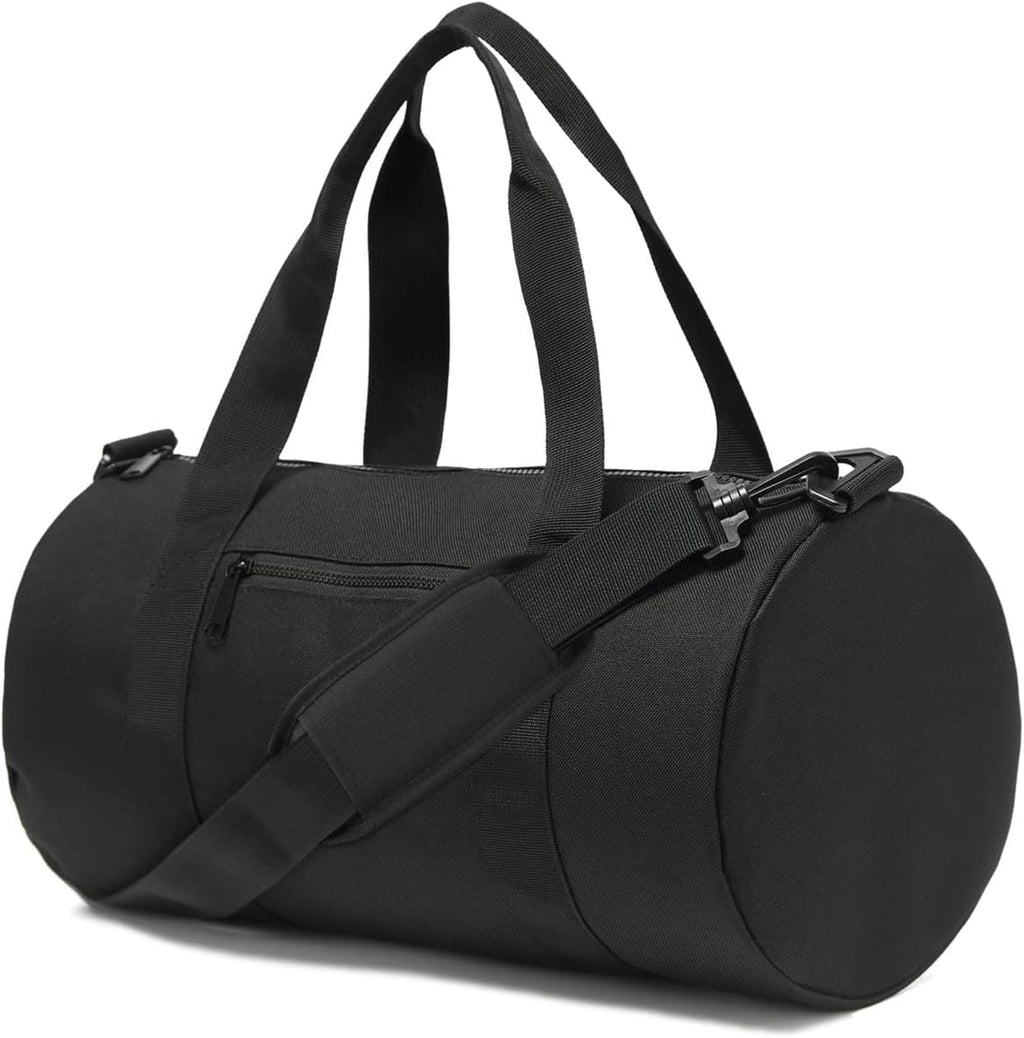 Small Gym Bag Duffel Bag for Women Men Fitness Sports Bag Workout Adjustable Detachable Shoulder Strap Lightweight Carry on Travel Duffle Bag (Black, 15" / Mini / 12L)