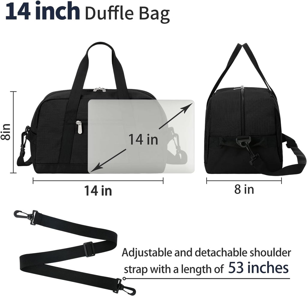 Small Gym Bag 14 inch lightweight Carry On Mini Duffel Bag for Travel Sport