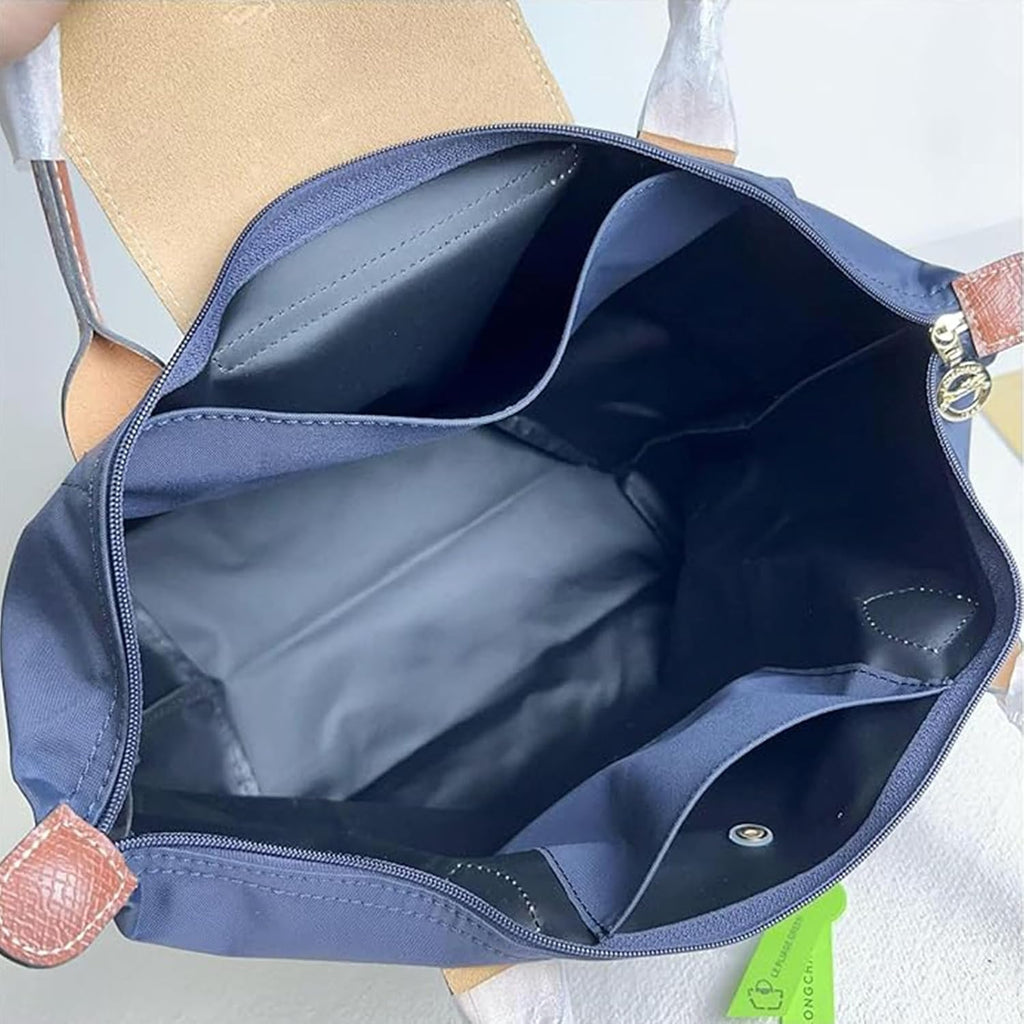 Women's Nylon Tote Bag, Large Capacity Waterproof Shoulder Bags, Spacious Handbag with Metal Zipper & Compartments