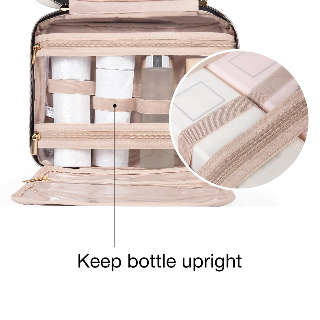 Toiletry Bag Travel Bag with Hanging Hook, Water-resistant Makeup Cosmetic Bag Travel Organizer for Accessories, Shampoo, Full-size Container, Toiletries