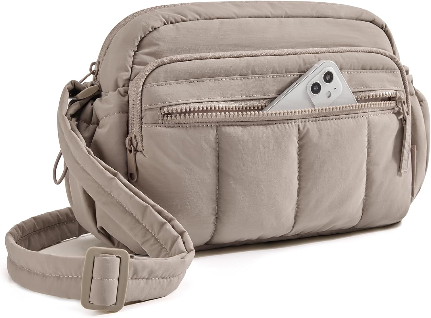 Cross Body Purse, Mini Crossbody Bags for Women Travel Purse, Puffy Shoulder Handbag Wallet with RFID Blocking Slots