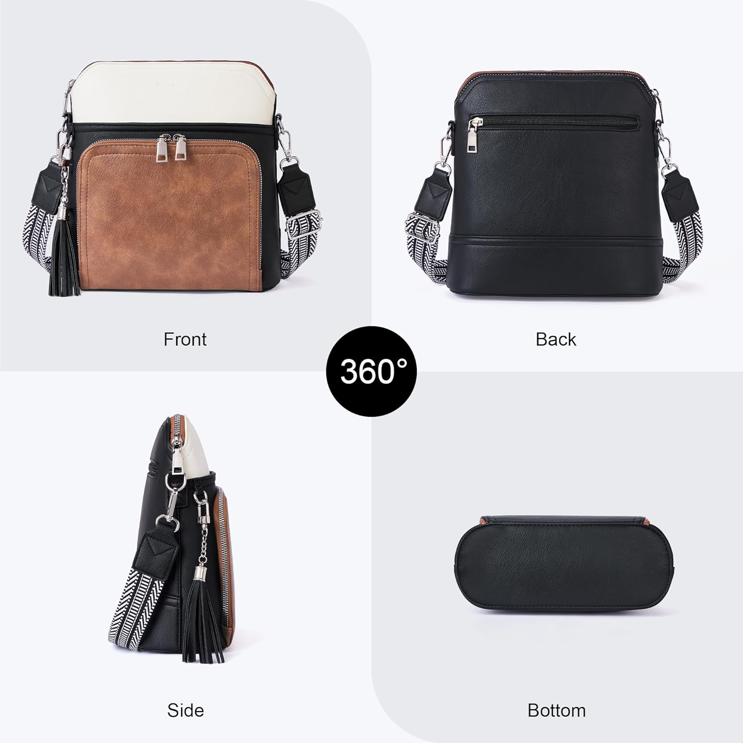 Crossbody Purse for Women Vegan Leather Medium Crossbody Wallet Bag for Travel Women Shoulder Handbags with Tassel