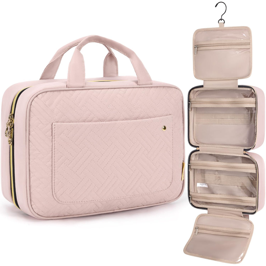 Toiletry Bag Travel Bag with Hanging Hook, Water-resistant Makeup Cosmetic Bag Travel Organizer for Accessories, Shampoo, Full-size Container, Toiletries