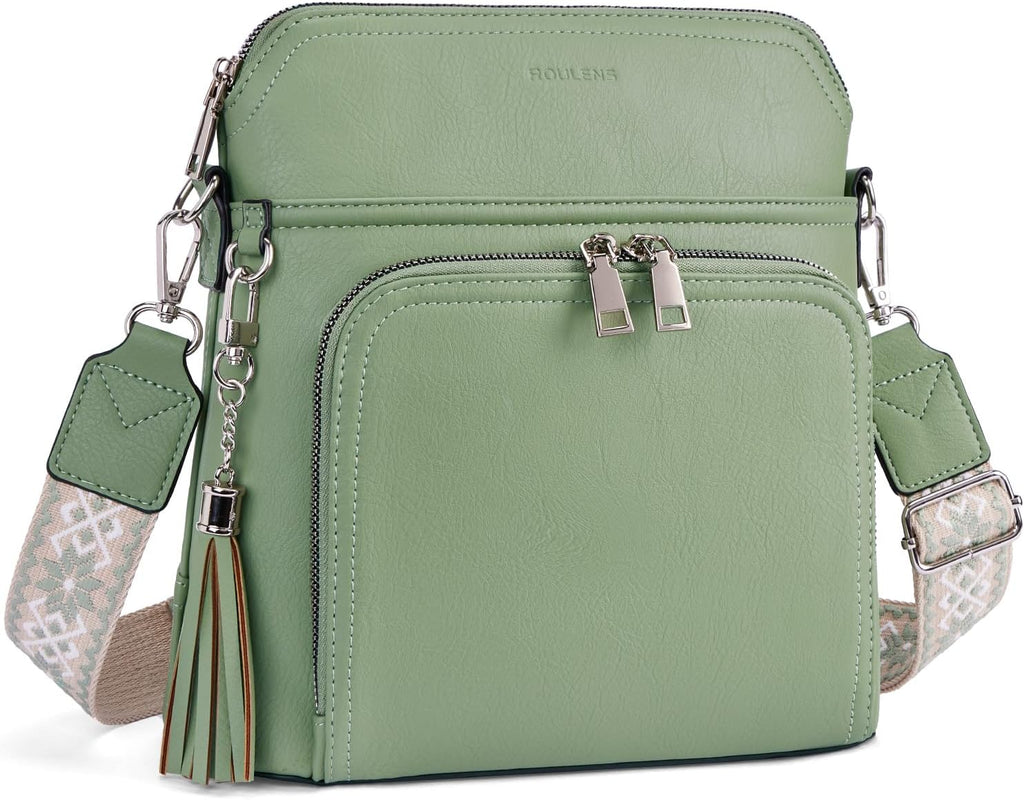 Crossbody Purse for Women Vegan Leather Medium Crossbody Wallet Bag for Travel Women Shoulder Handbags with Tassel