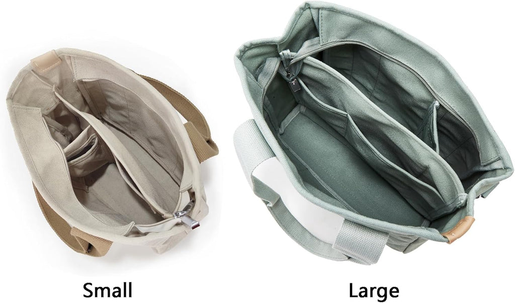 Small Tote Bag with Zipper Tote Bag for Women Canvas Crossbody Bag Shoulder Bag Satchel Hobo Bag Messenger