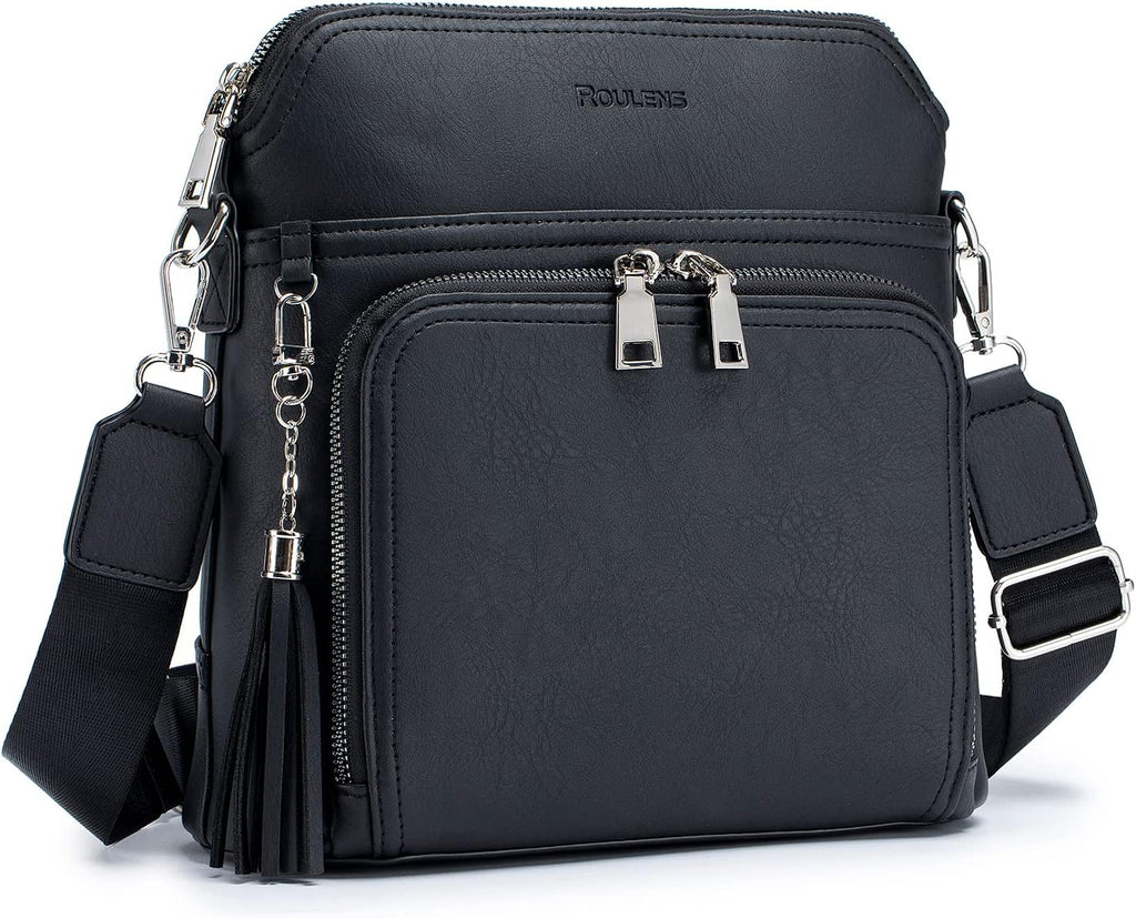 Crossbody Purse for Women Vegan Leather Medium Crossbody Wallet Bag for Travel Women Shoulder Handbags with Tassel