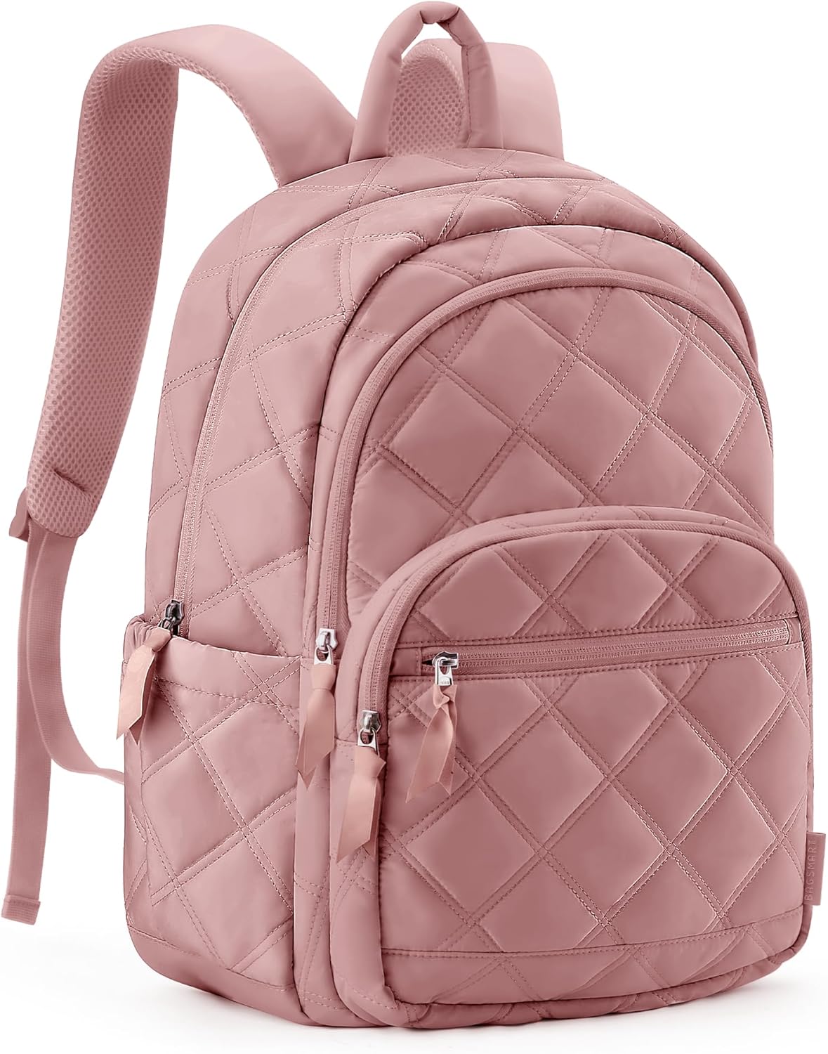 Womens Backpack Small Travel Laptop Backpack for Women, Quilted College Laptop Bookbag, Work Back Pack for Women, Cute Computer Water-Resistant Casual Daypack, Puffer Camel