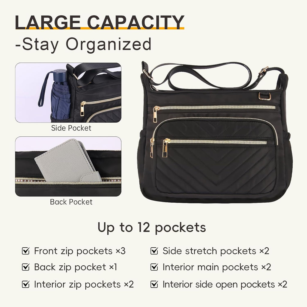 Purse for Women Travel, Large RFID Anti-Theft Shoulder Crossbody Bag With Multiple Pockets for Daily Or Work