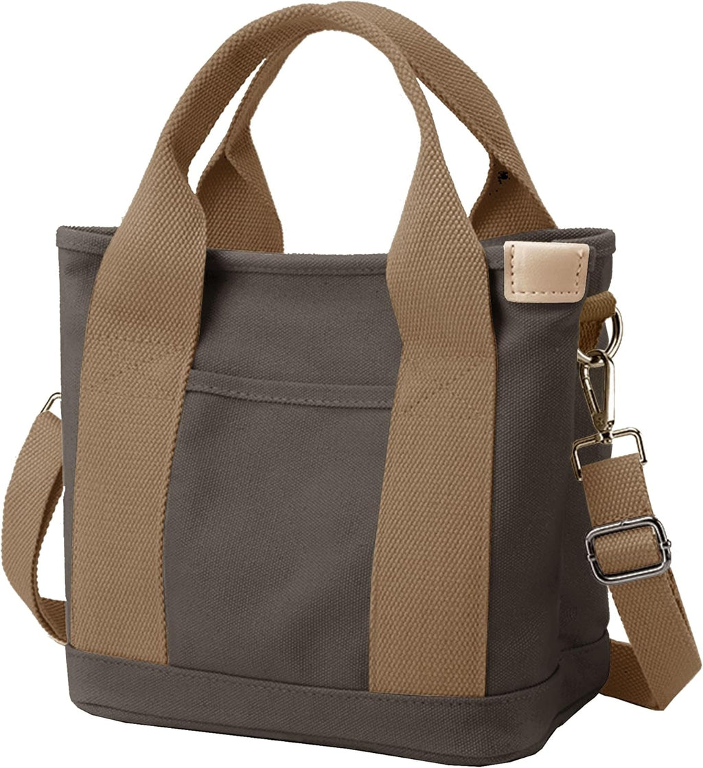Small Tote Bag with Zipper Tote Bag for Women Canvas Crossbody Bag Shoulder Bag Satchel Hobo Bag Messenger