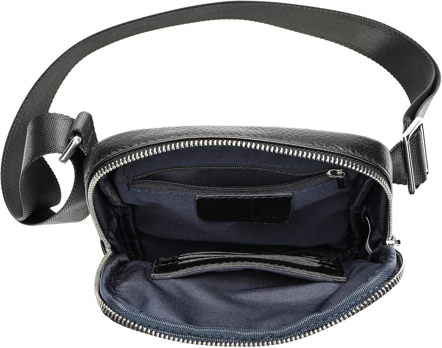 Man Purses and Bags Small, Mini Genuine Leather Messenger and Shoulder Bag for Men with lots of Zipper Pockets | Small, Mini, for Men