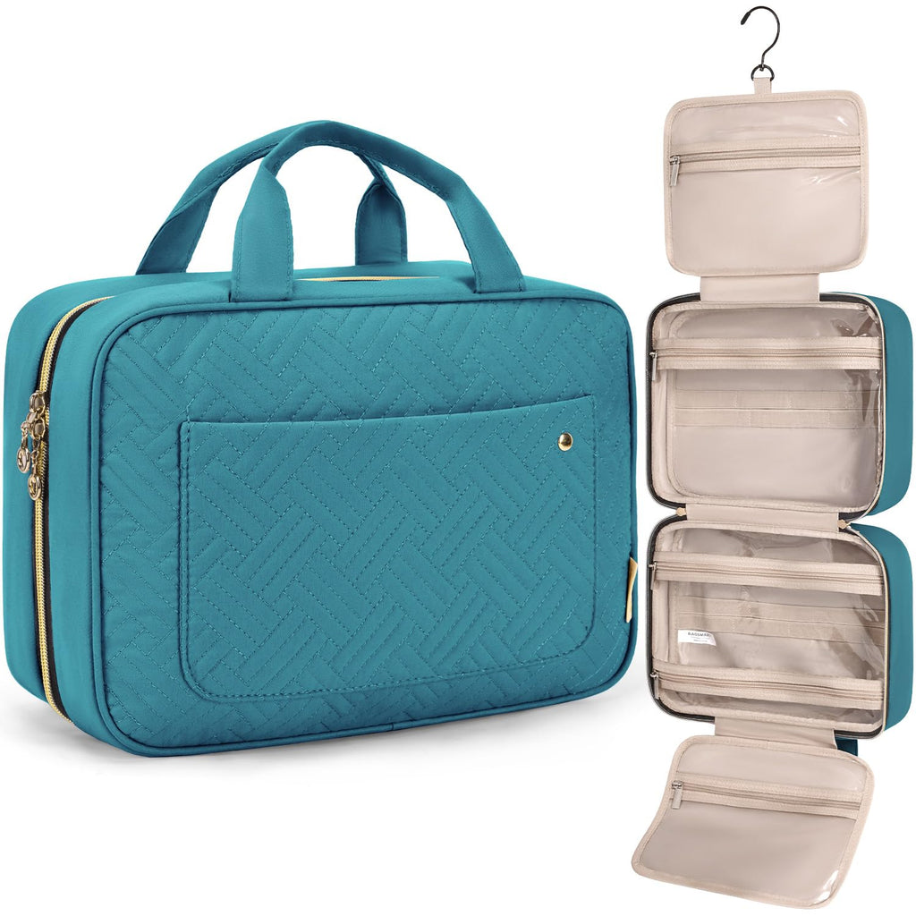 Toiletry Bag Travel Bag with Hanging Hook, Water-resistant Makeup Cosmetic Bag Travel Organizer for Accessories, Shampoo, Full-size Container, Toiletries