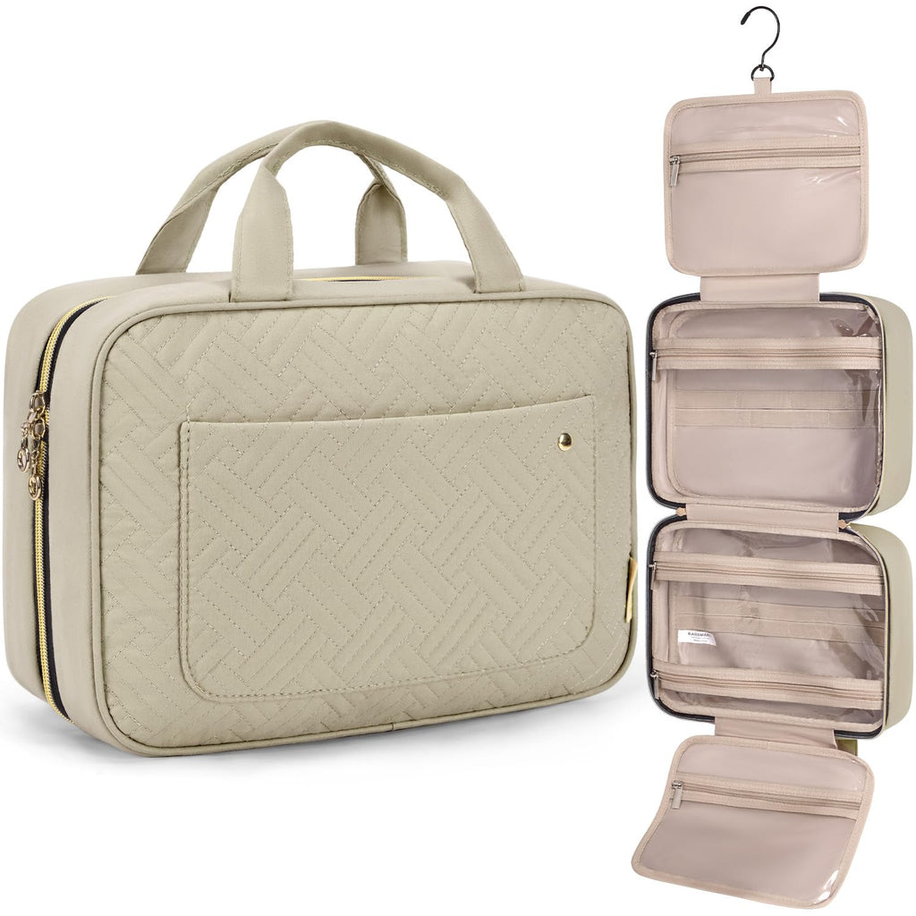 Toiletry Bag Travel Bag with Hanging Hook, Water-resistant Makeup Cosmetic Bag Travel Organizer for Accessories, Shampoo, Full-size Container, Toiletries