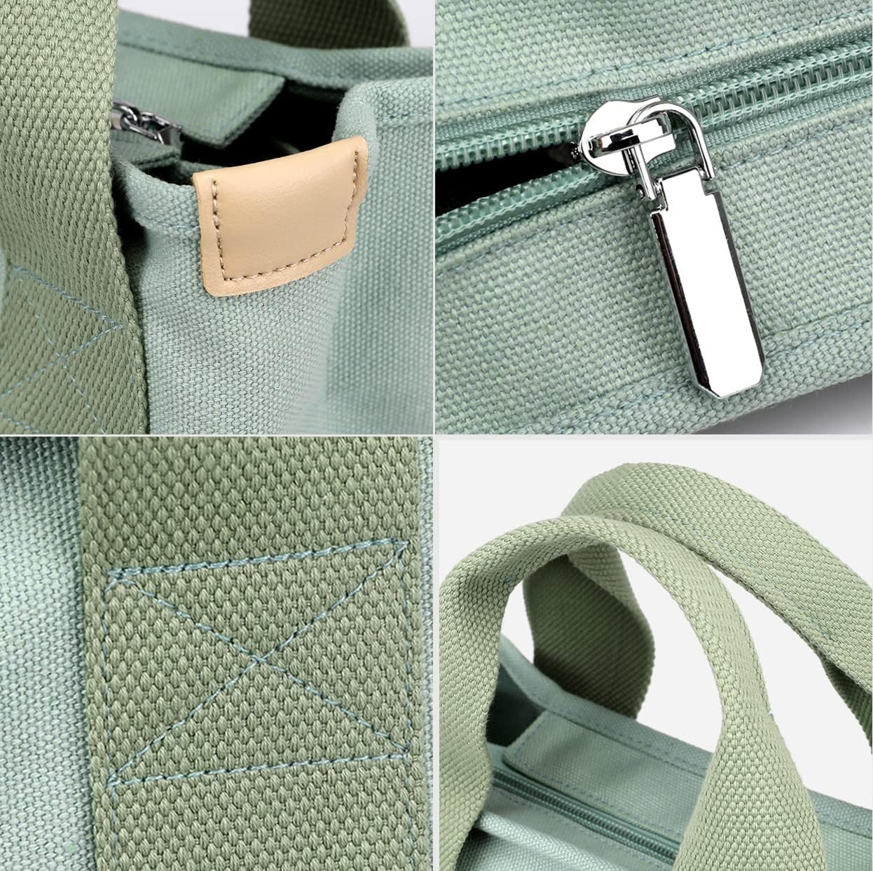 Small Tote Bag with Zipper Tote Bag for Women Canvas Crossbody Bag Shoulder Bag Satchel Hobo Bag Messenger