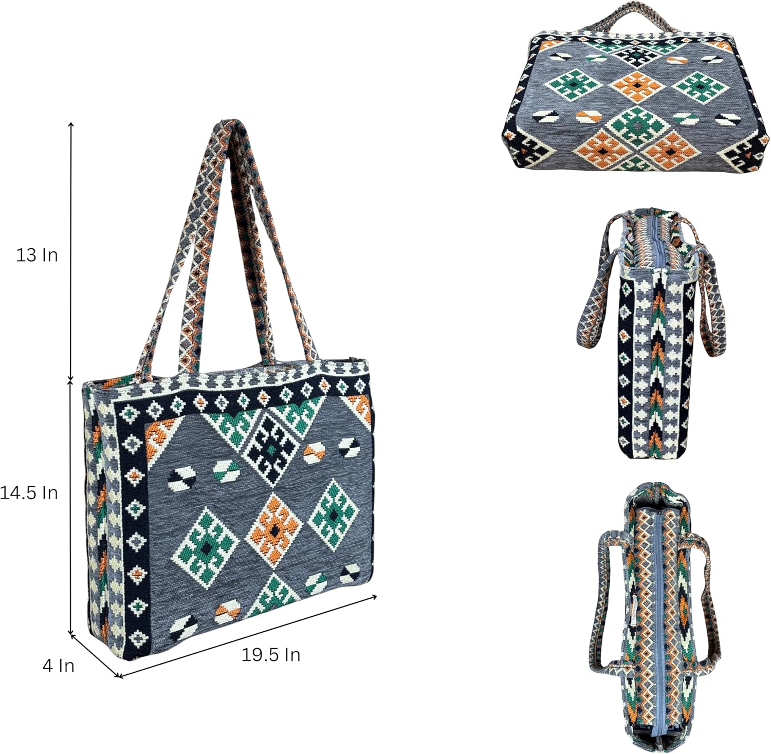 Tote Bag for Women Woven Shoulder Bag Gym Travel Weekender Cute Tote with Compartments Fits 17-Inch Laptop