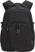 Basics Travel Laptop Backpack with Multiple Pockets and Compartments for 17 in / 43.1 cm Laptop, Water Resistant, Spacious with Padded Shoulder Straps, Black