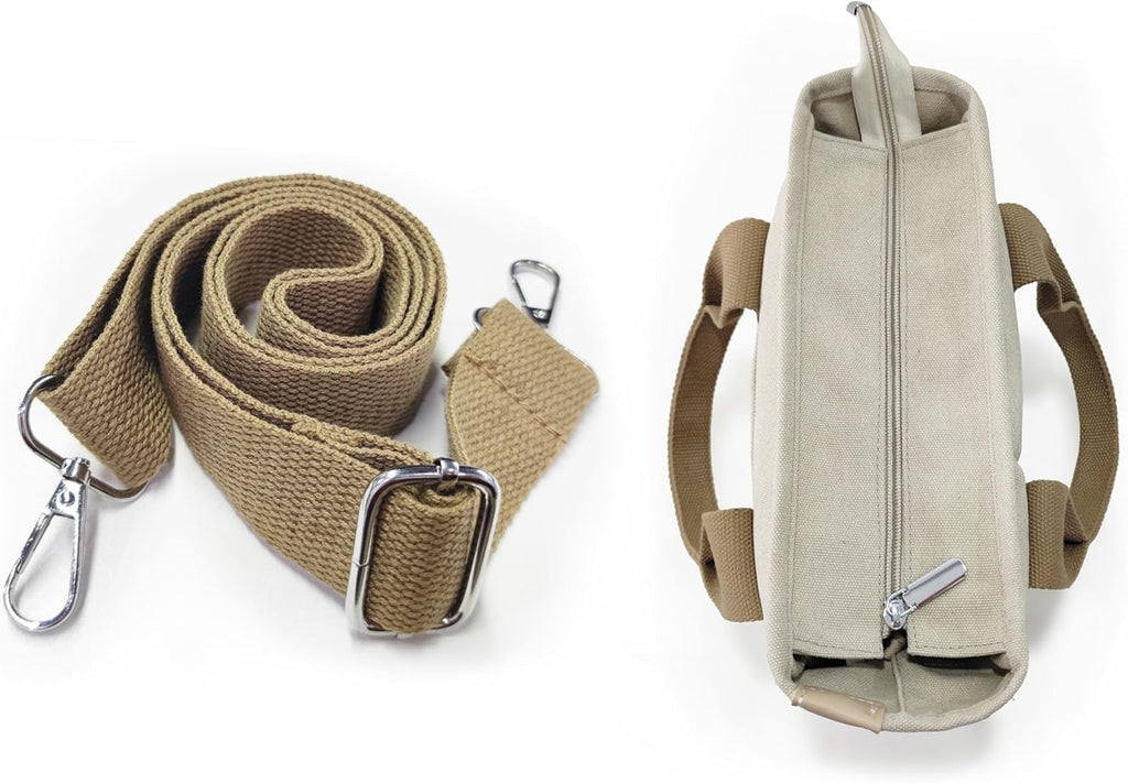 Small Tote Bag with Zipper Tote Bag for Women Canvas Crossbody Bag Shoulder Bag Satchel Hobo Bag Messenger