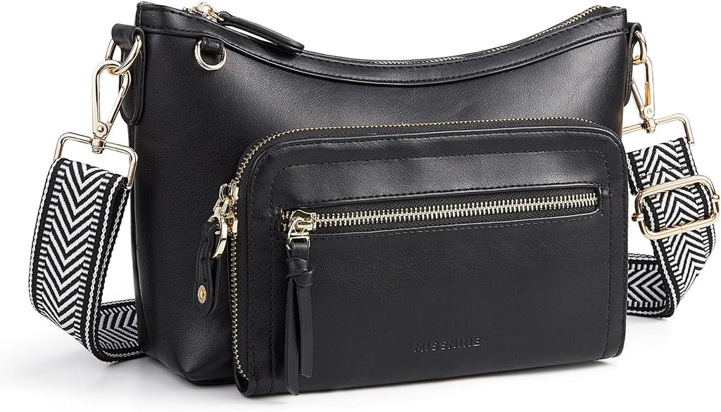 Cross Body Purse, Leather Medium Crossbody Bags for Women Travel Purse, Shoulder Handbag with RFID Blocking Slots