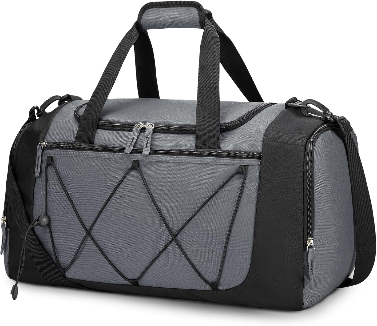 Vorspack Gym Bag for Men - 21 Inches Duffle Bag for Travel Lightweight Duffel Bag with Shoe Compartment Personal Item Travel Bag Weekender Bag for Travel Sports Gym - Black