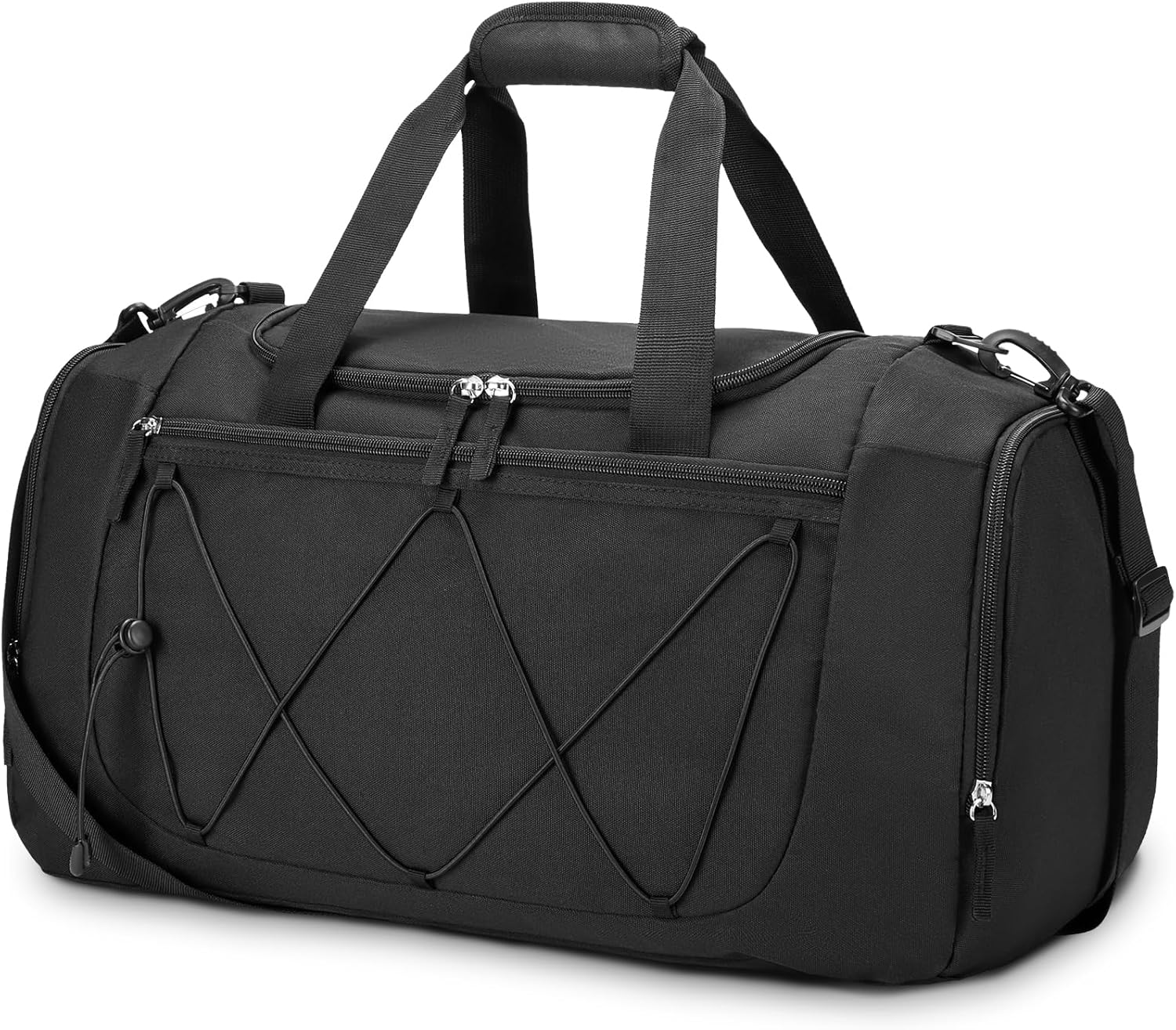 Vorspack Gym Bag for Men - 21 Inches Duffle Bag for Travel Lightweight Duffel Bag with Shoe Compartment Personal Item Travel Bag Weekender Bag for Travel Sports Gym - Black