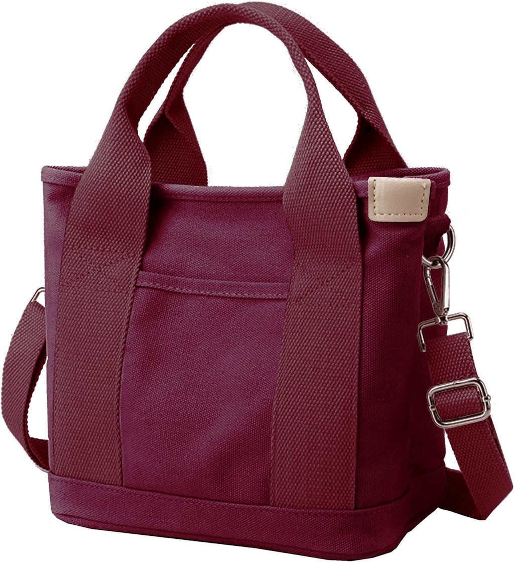 Small Tote Bag with Zipper Tote Bag for Women Canvas Crossbody Bag Shoulder Bag Satchel Hobo Bag Messenger