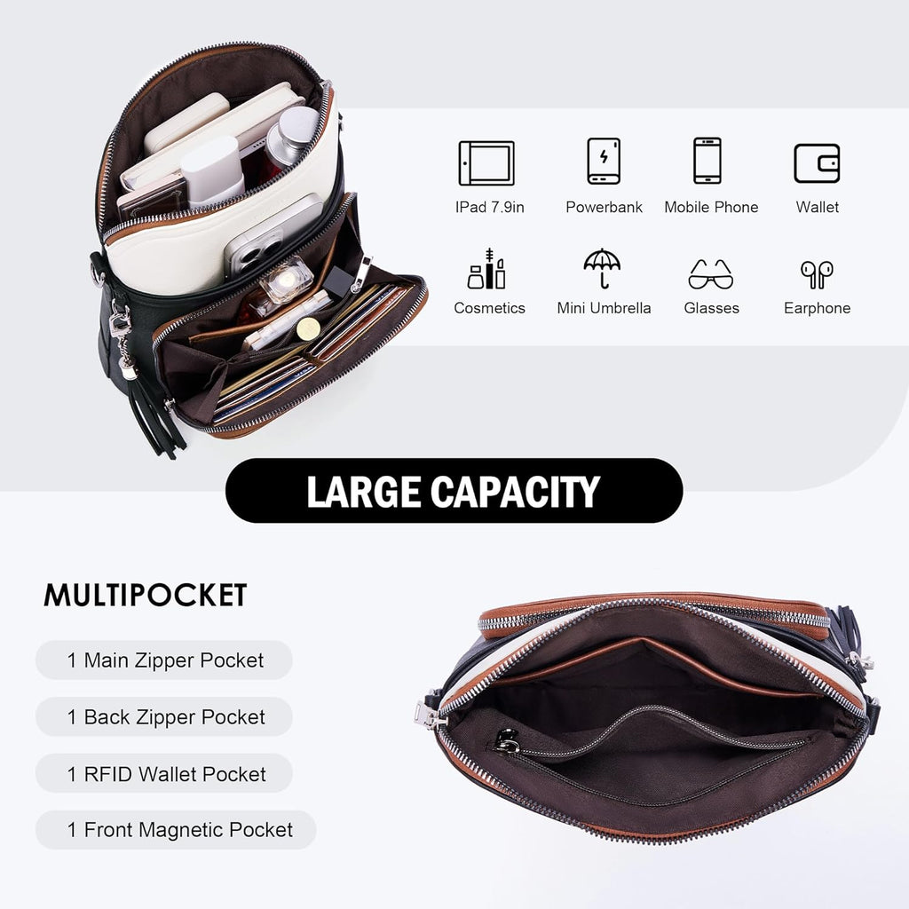 Crossbody Purse for Women Vegan Leather Medium Crossbody Wallet Bag for Travel Women Shoulder Handbags with Tassel