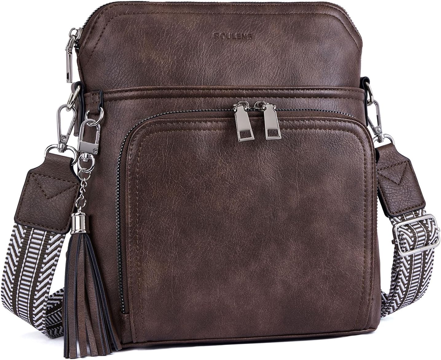 Crossbody Purse for Women Vegan Leather Medium Crossbody Wallet Bag for Travel Women Shoulder Handbags with Tassel