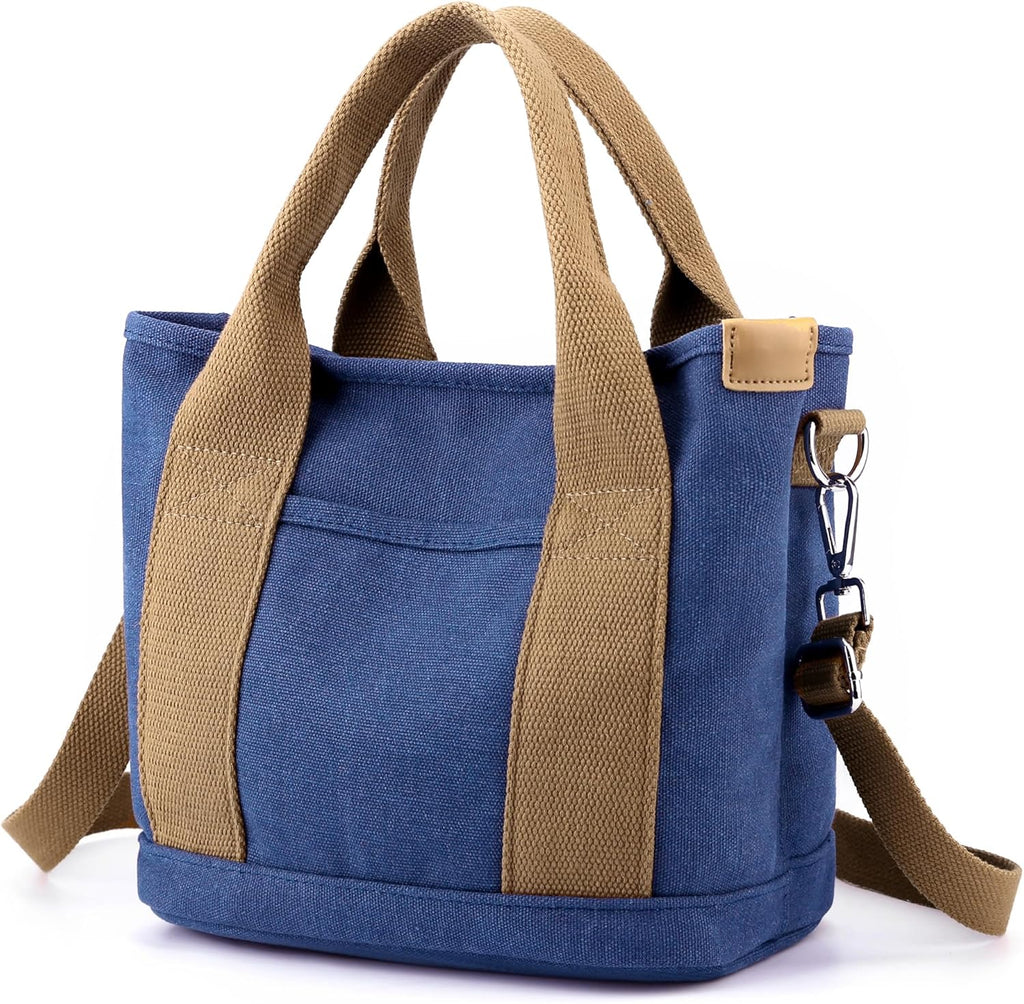 Small Tote Bag with Zipper Tote Bag for Women Canvas Crossbody Bag Shoulder Bag Satchel Hobo Bag Messenger