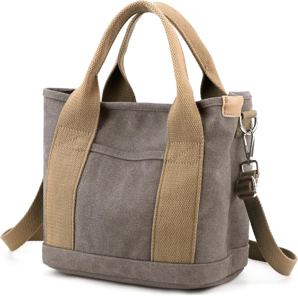 Small Tote Bag with Zipper Tote Bag for Women Canvas Crossbody Bag Shoulder Bag Satchel Hobo Bag Messenger