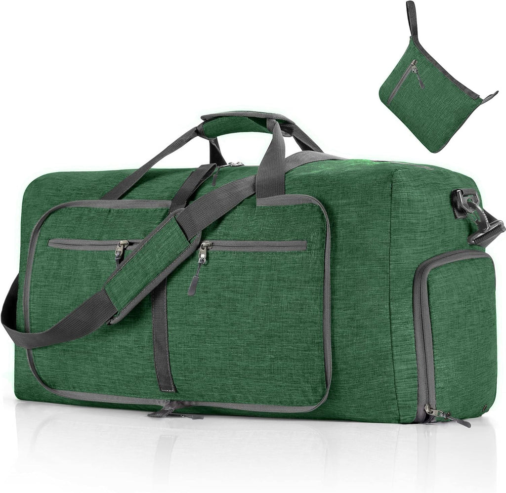 65L/85L/115L Foldable Travel Duffle Bag, Lightweight Checked Luggage with Shoe Compartment, Water-Resistant Weekender Overnight Bag for Men & Women