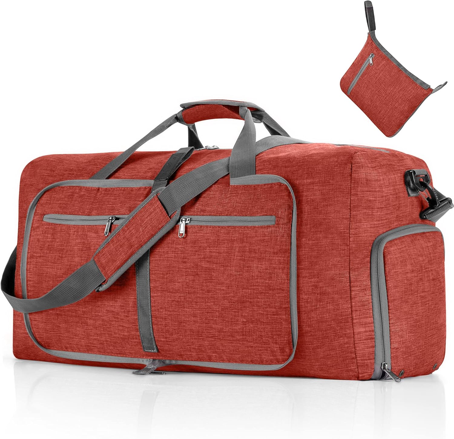 65L/85L/115L Foldable Travel Duffle Bag, Lightweight Checked Luggage with Shoe Compartment, Water-Resistant Weekender Overnight Bag for Men & Women