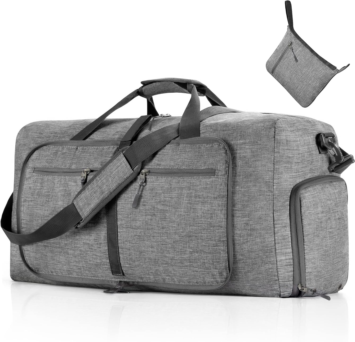65L/85L/115L Foldable Travel Duffle Bag, Lightweight Checked Luggage with Shoe Compartment, Water-Resistant Weekender Overnight Bag for Men & Women